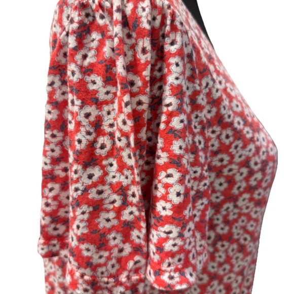 Lucky Brand Women's Multicolor Floral Short Sleeve Top, Size Medium - Picture 7 of 15